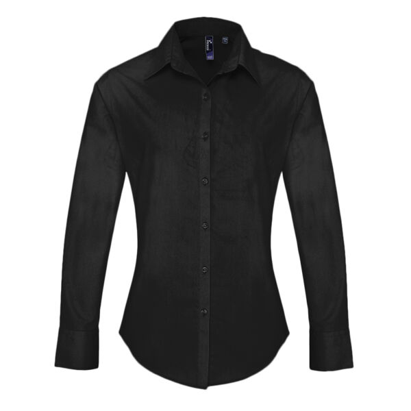 Ladies Mandarin Collar Shirt Thumbnail