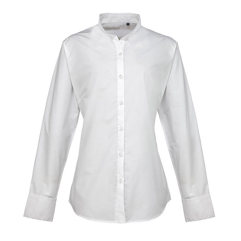 Ladies Mandarin Collar Shirt Thumbnail